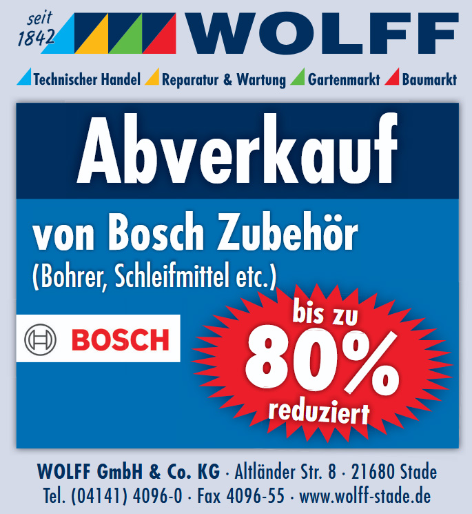 Bosch Bohrer, Schleifmittel etc. bis zu 80% reduziert.